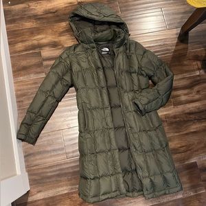 Olive Green North Face Puffy Parka